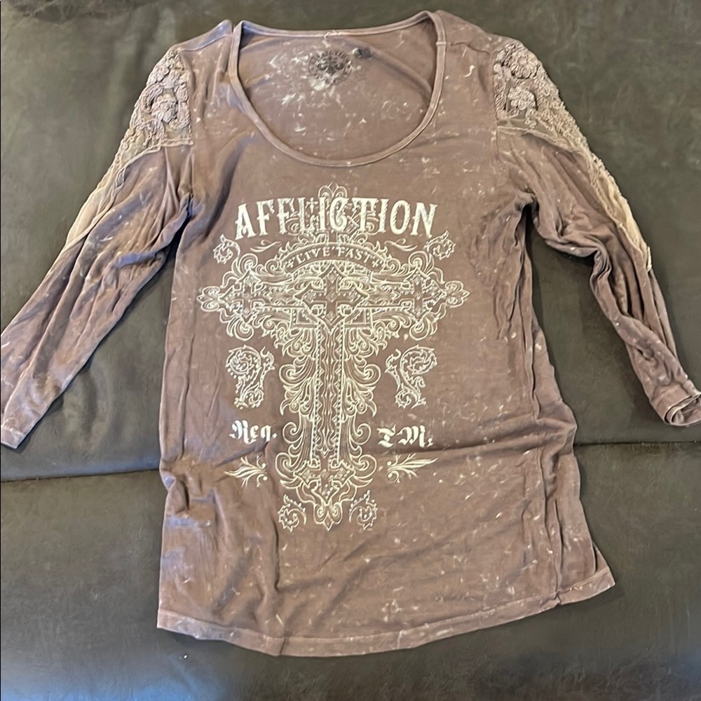 Affliction Women's Gray Top
